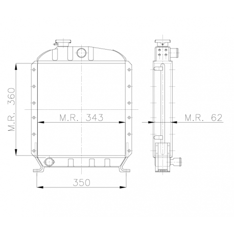RADIATEUR AGRICOLE FIAT 250-300