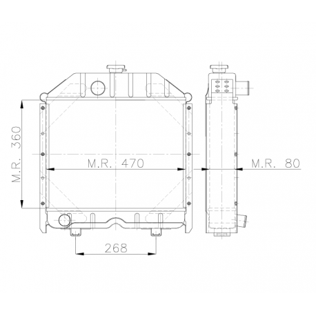 RADIATEUR AGRICOLE FIAT 455-640 COMPACT