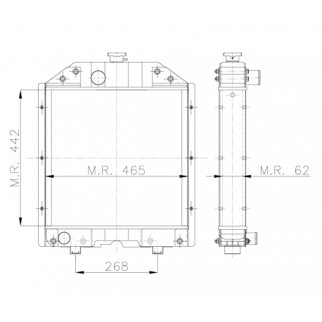 RADIATEUR AGRICOLE FIAT 500-550-605 FL4C 3FL