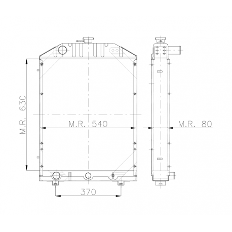 RADIATEUR AGRICOLE FIAT 1180-1380-nh 110-130 4FL